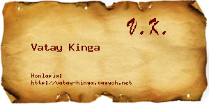 Vatay Kinga névjegykártya
